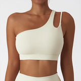 Single Strap, Stretchy Sports Bra With Pads