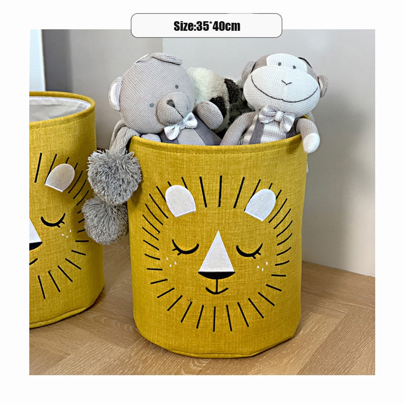 Foldable Canvas Cartoon Animal Laundry Basket OR Toy Storage.