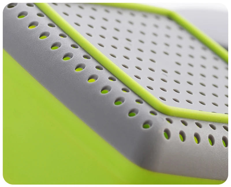 Foldable Square Vegetable Fruit Strainer Basket with Handle