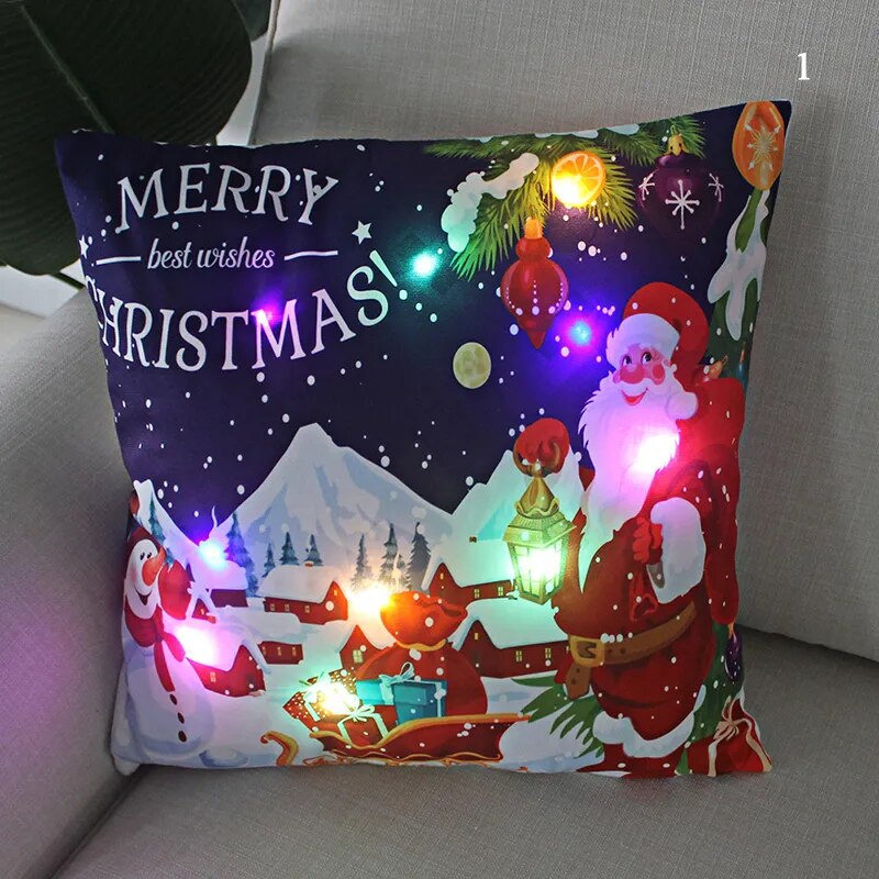 LED Christmas Pillowcase Cushion Covers.