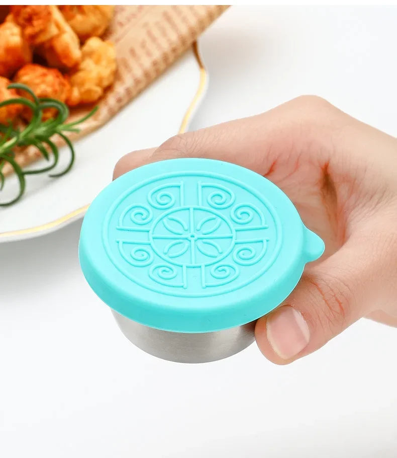 6 Pcs Set Leakproof Stainless Steel Containers With Silicone Stretch Lids