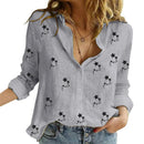 Women's Casual Long Sleeve Cotton Linen Blouse.