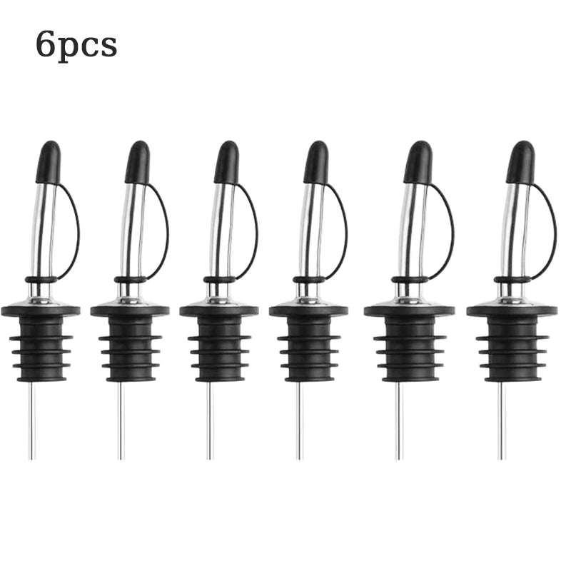 Stainless Steel Pour Spouts with Rubber Caps For Wine Or Oil Bottles