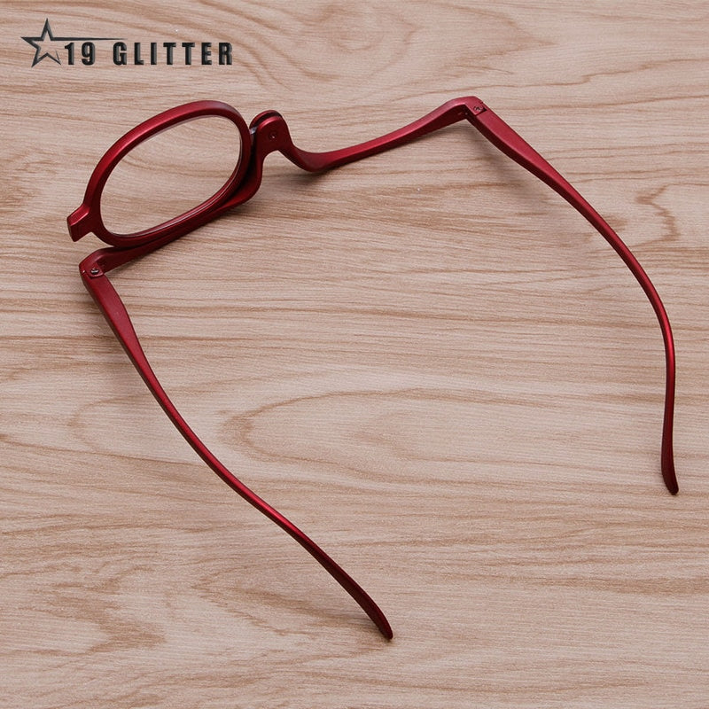 Women Folding Magnifying Glasses.  Excellent For Applying Makeup.  PC Frame +1.0~+4.0 Resin Lens.