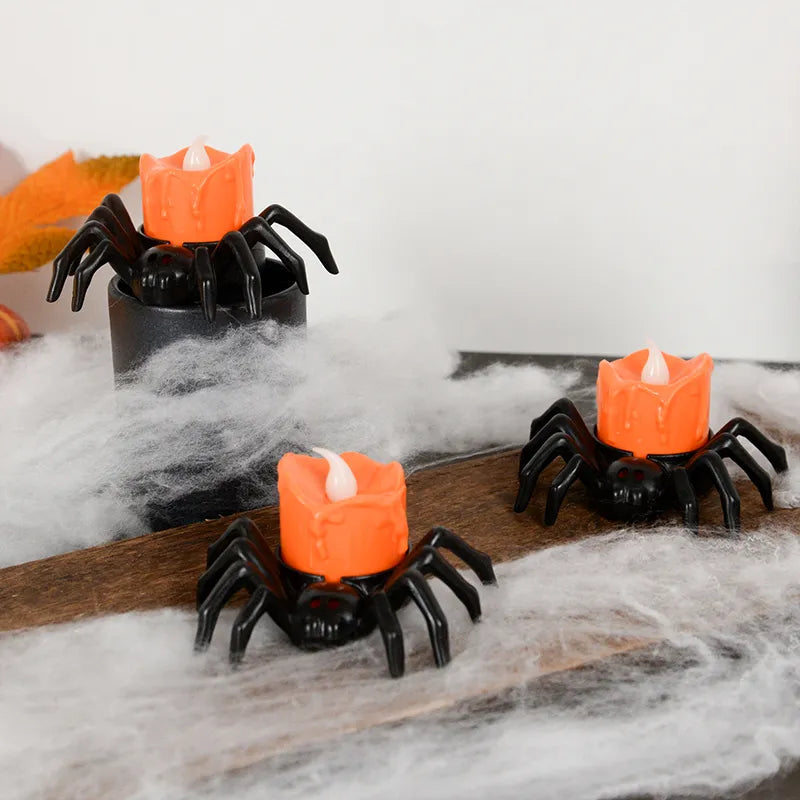 LED/Battery Halloween Plastic Spider Candle Light Decoration.