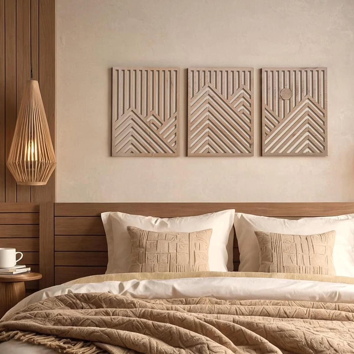 3PCS Retro Wood Indoor Wall Hanging Art