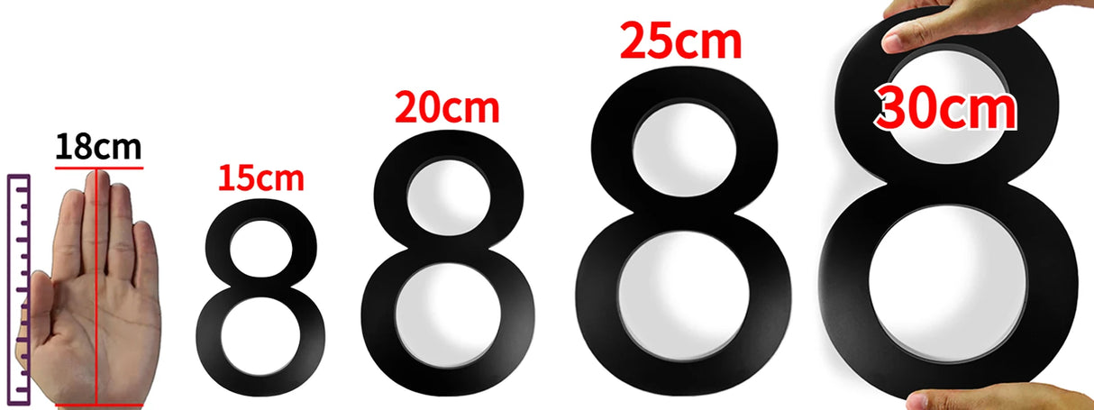 Outdoor  8 Inch Silver/Black 20cm Letters Or Numbers 0-9 For House Address