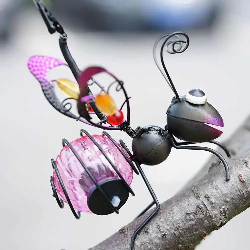 Solar LED Iron  Waterproof Hanging  Insect Tree Ornament