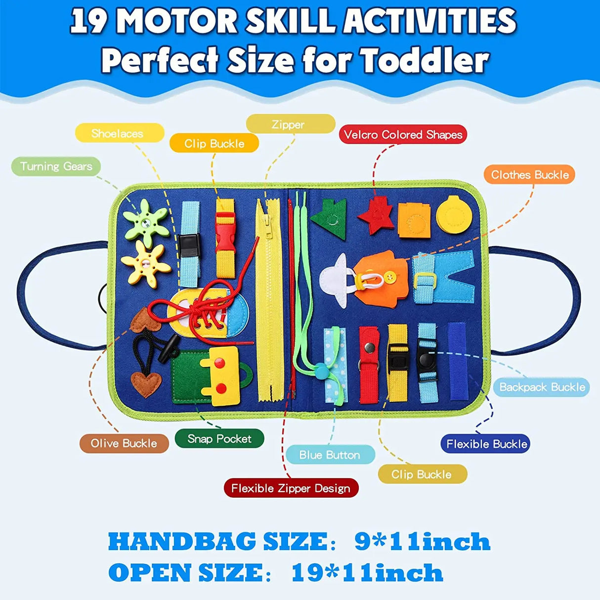 Montessori Toddler Busy Board For Educational Activity Motor Skills