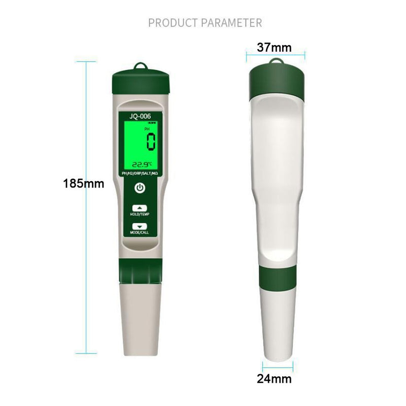 Digital PH Meter 10 in 1 Water Quality Monitor Tester PH/EC/TDS/Salinity/Thermometer Multi-parameter Testing Meter