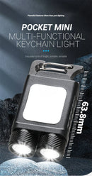 Rechargeable Super Bright LED Multifunctional Magnetic COB LED EDC Mini Keychain Flashlight