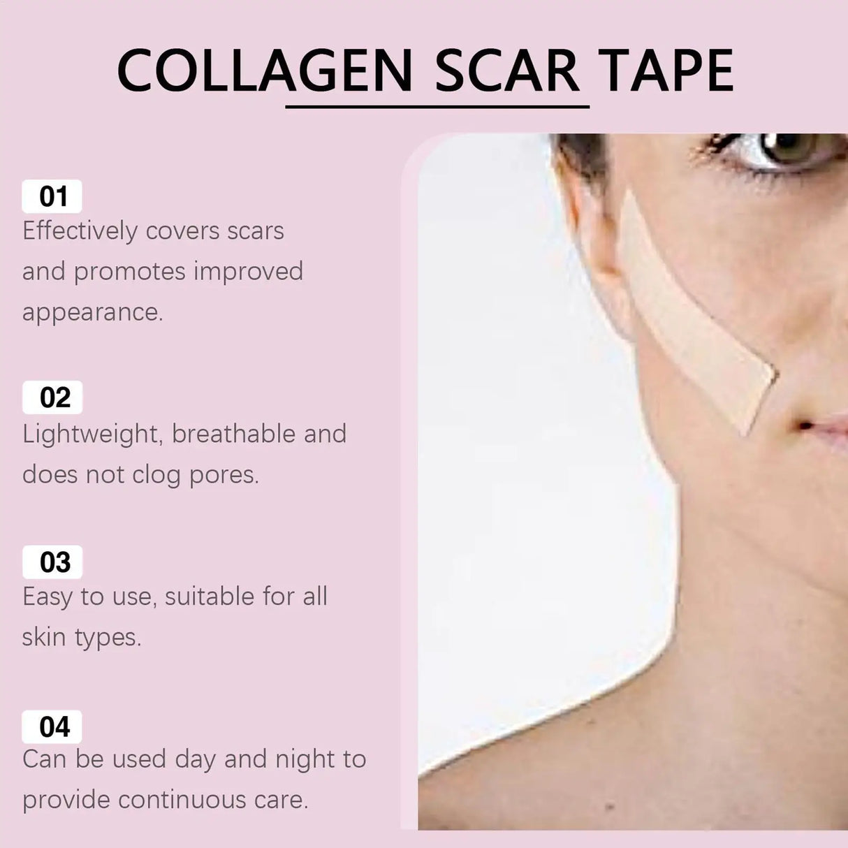 4x150cm Silicone Waterproof Self-Adhesive Scar Therapy Patch