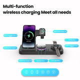 30W Digital Clock Wireless Charger With RGB Night Light For Smartphone Airpods Pro Huawei Apple Watch