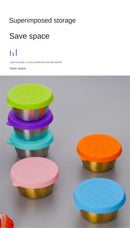 Leak Proof Condiment Containers with Lids OR Squeezable Sauce Bottles.