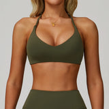 Women's Anti-Sweat Push Up Cross Shoulder Sports Bra