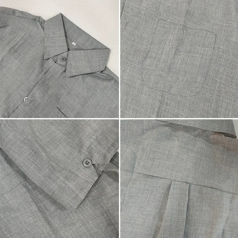 Men's Casual Short Sleeved Cotton Linen Shirts