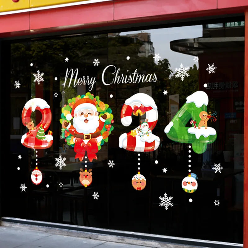 New year 2024 Or Merry Christmas Window/Wall Stickers