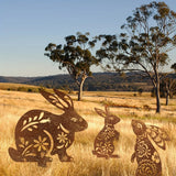 Outdoor Rustic Metal Garden Rabbit