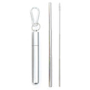 Reusable Stainless Steel Telescopic Straws With Cleaning Brush And Travel Case.