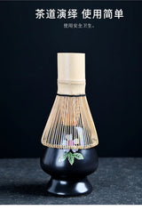 3/4pcs Matcha Bamboo Whisk Teaspoon And Ceramic matte Bowl