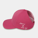 Sporty Ponytail Cap With Snapback