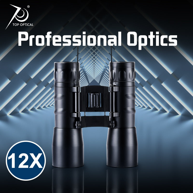 TOPOPTICAL 12x32 Compact Professional Portable Binoculars For Hunting or Birdwatching.