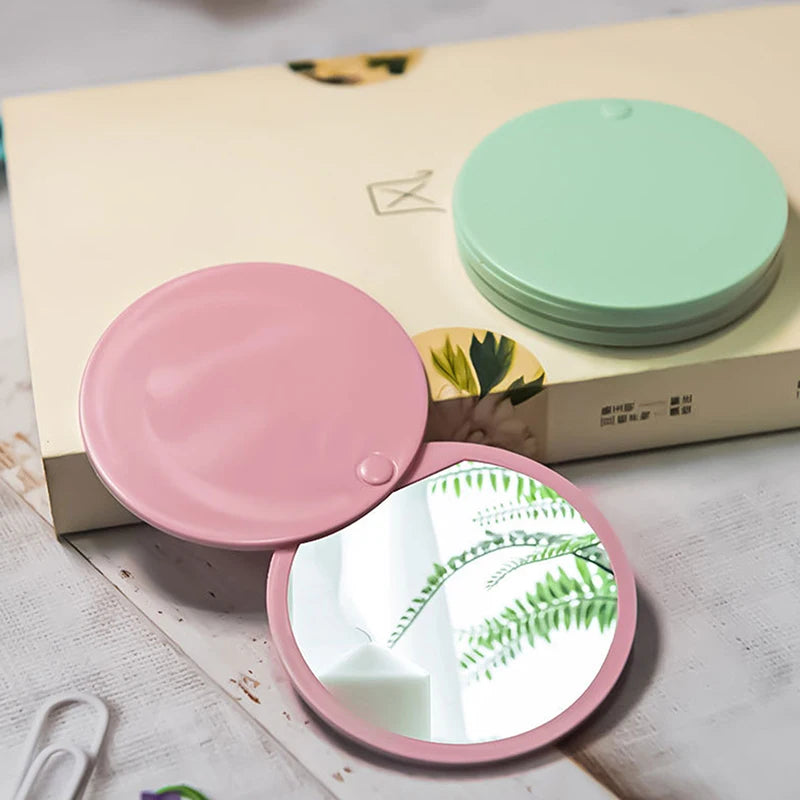 Handheld Makeup Sliding Cover Mini Mirror