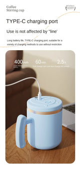USB Rechargeable 304 Stainless Steel 400ML Automatic Mixing Cup