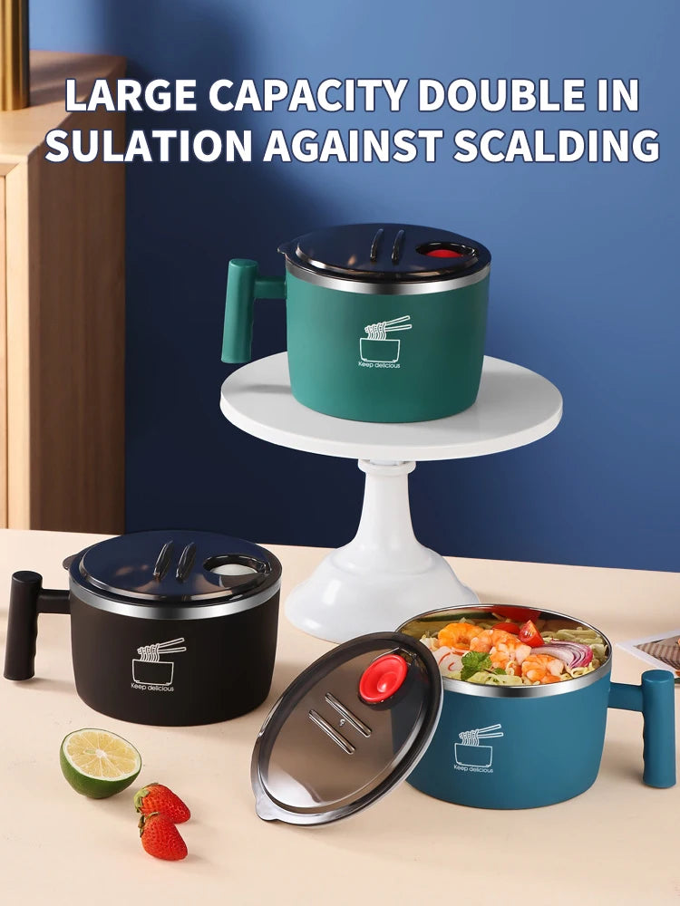 Stainless Steel Bowl With Lid For Instant Noodles