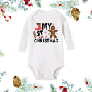 White Long Sleeve My First Christmas Baby Outfit.