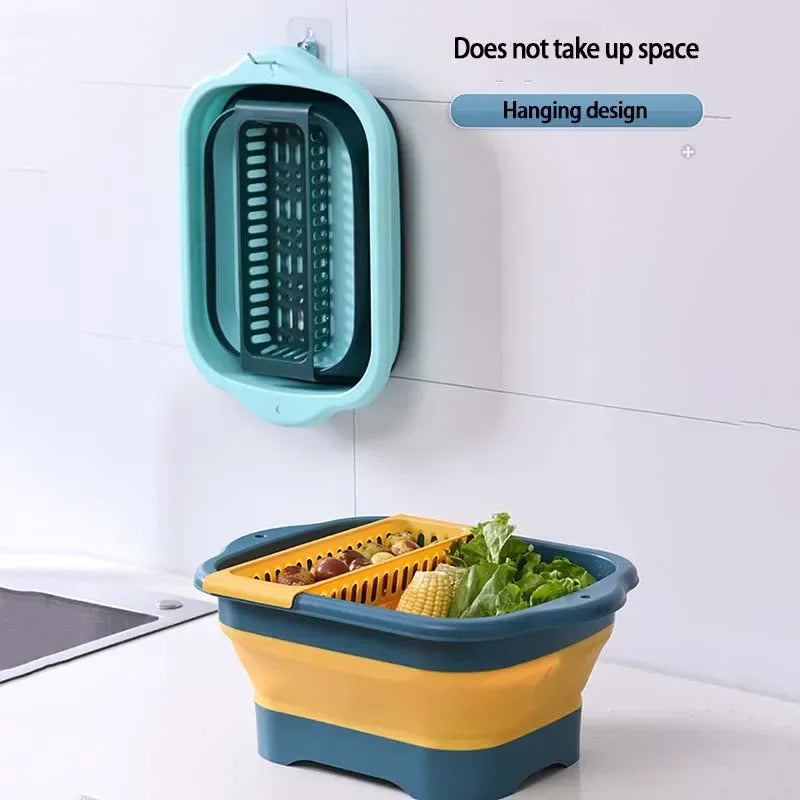 Silicone Foldable Strainer For Fruit Or Vegetables With Strainer