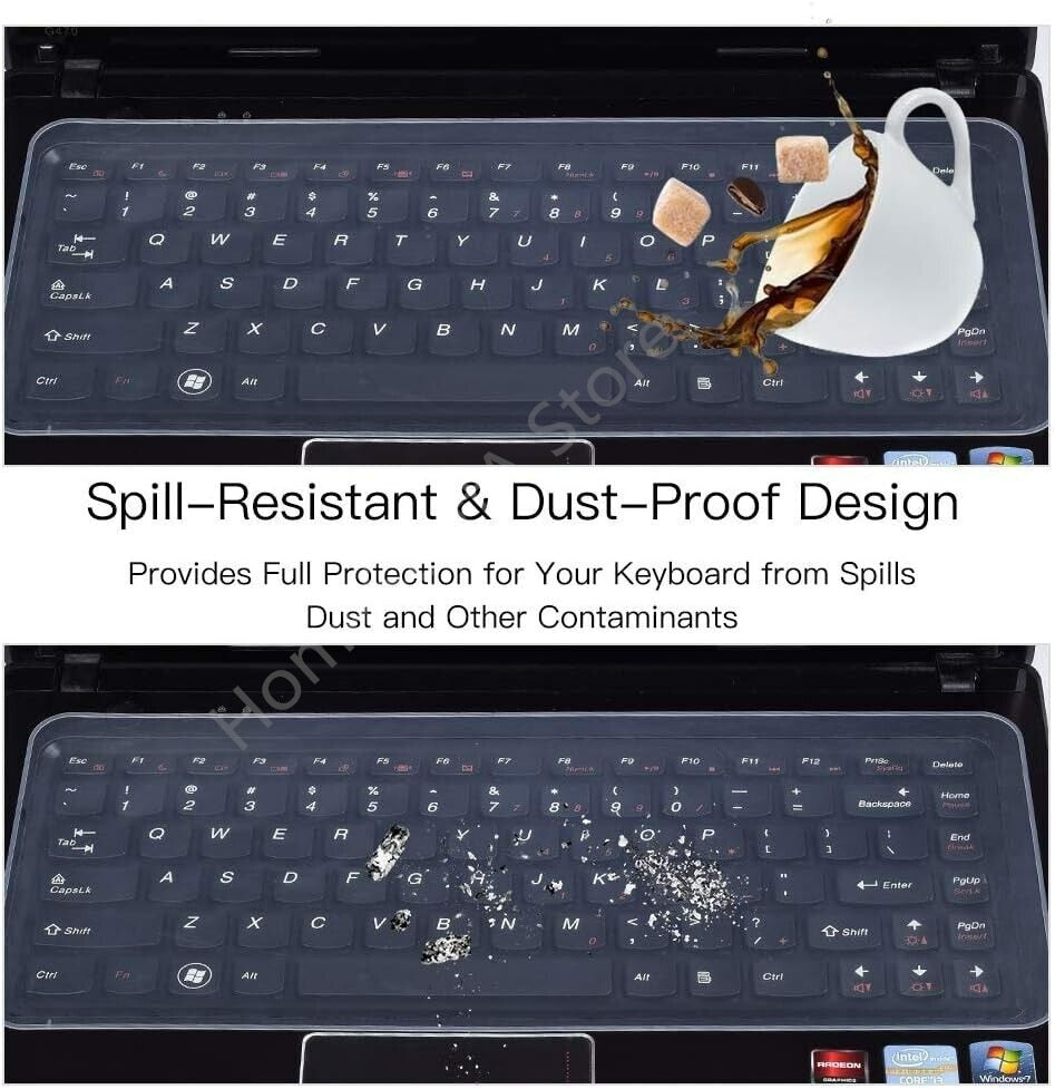 Universal 5-17 Inch Silicone/Waterproof Keyboard Protective Film.