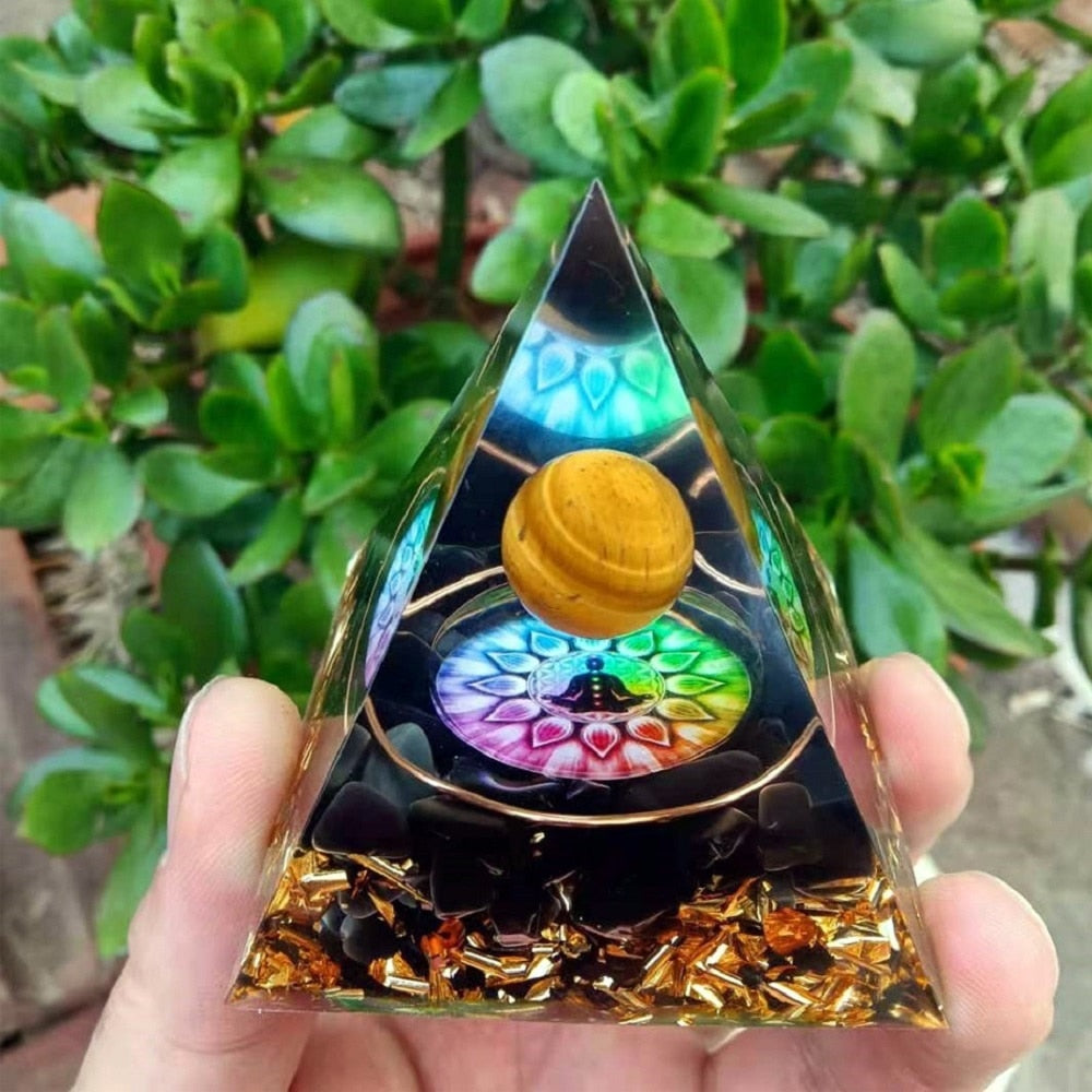 6CM Orgonite Pyramid Natural Healing/Meditation Crystals.