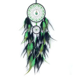 Hand-woven Dreamcatcher With Artificial Feathers And Crystals