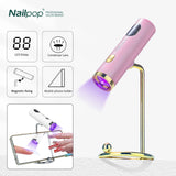 NAILPOP USB Rechargeable Pink Portable Magnetic UV Gel Nails Lamp