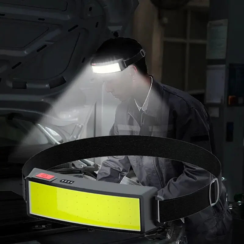 Powerful Headlamp With COB LED Built-in Type-C Rechargeable Battery
