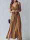 Elegant Sleeveless V Neck Maxi Dress With Slit on the Side.