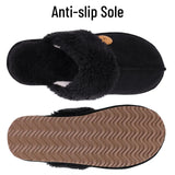 Evshine Women's Fur Plush Warm Slippers With Rubber Soles