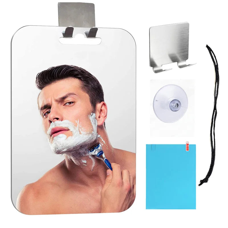 Acrylic Anti Fog Mirror With Suction Cup For Bathroom