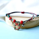 Christmas Pendant Charm Bracelet With Adjustable Rope.