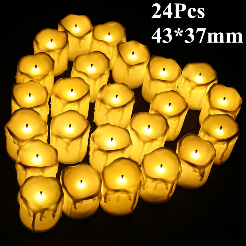 6/24Pcs Flameless LED Battery Powered Candles.