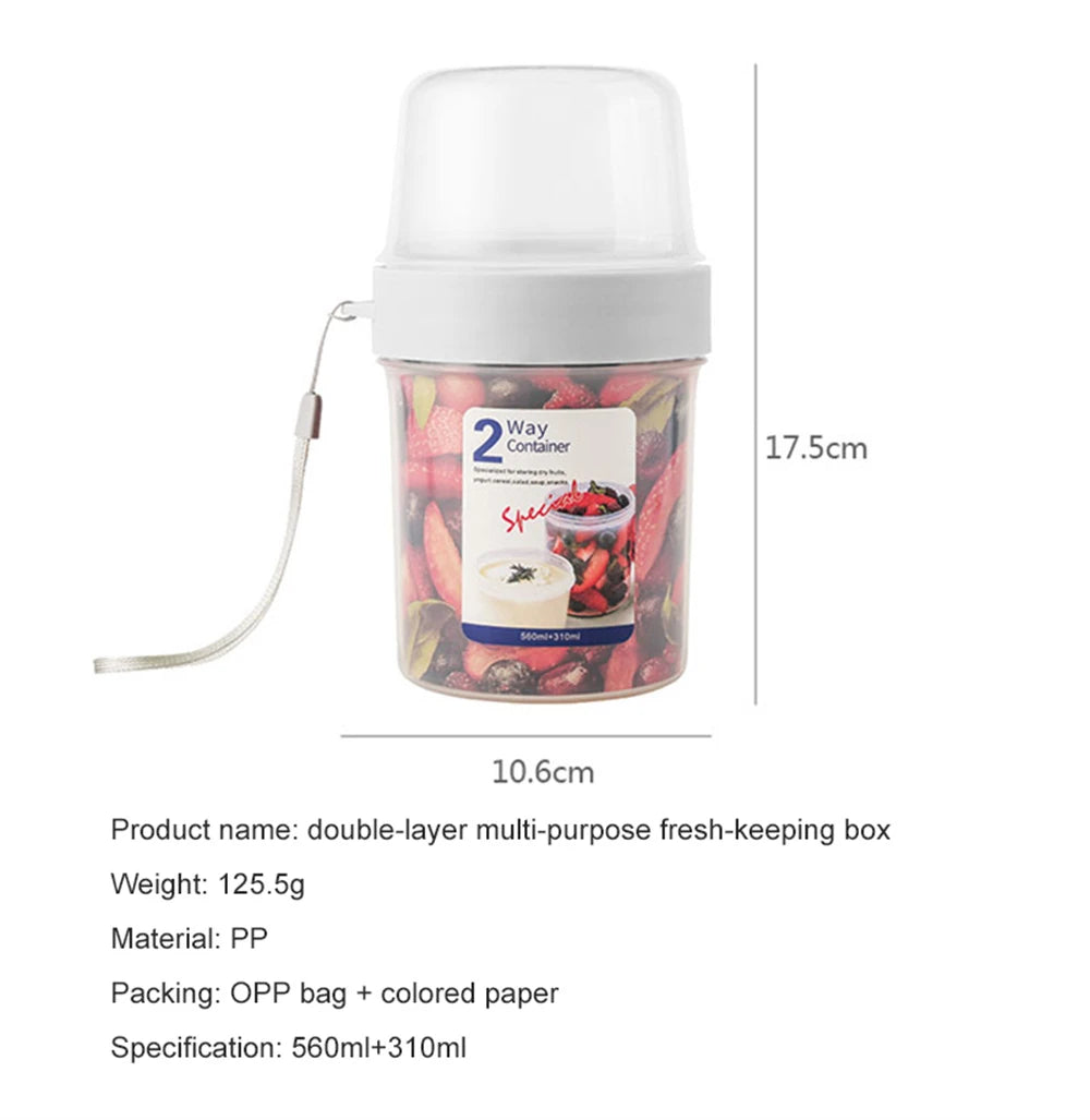 Breakfast Oatmeal Or Yogurt Sealed Container
