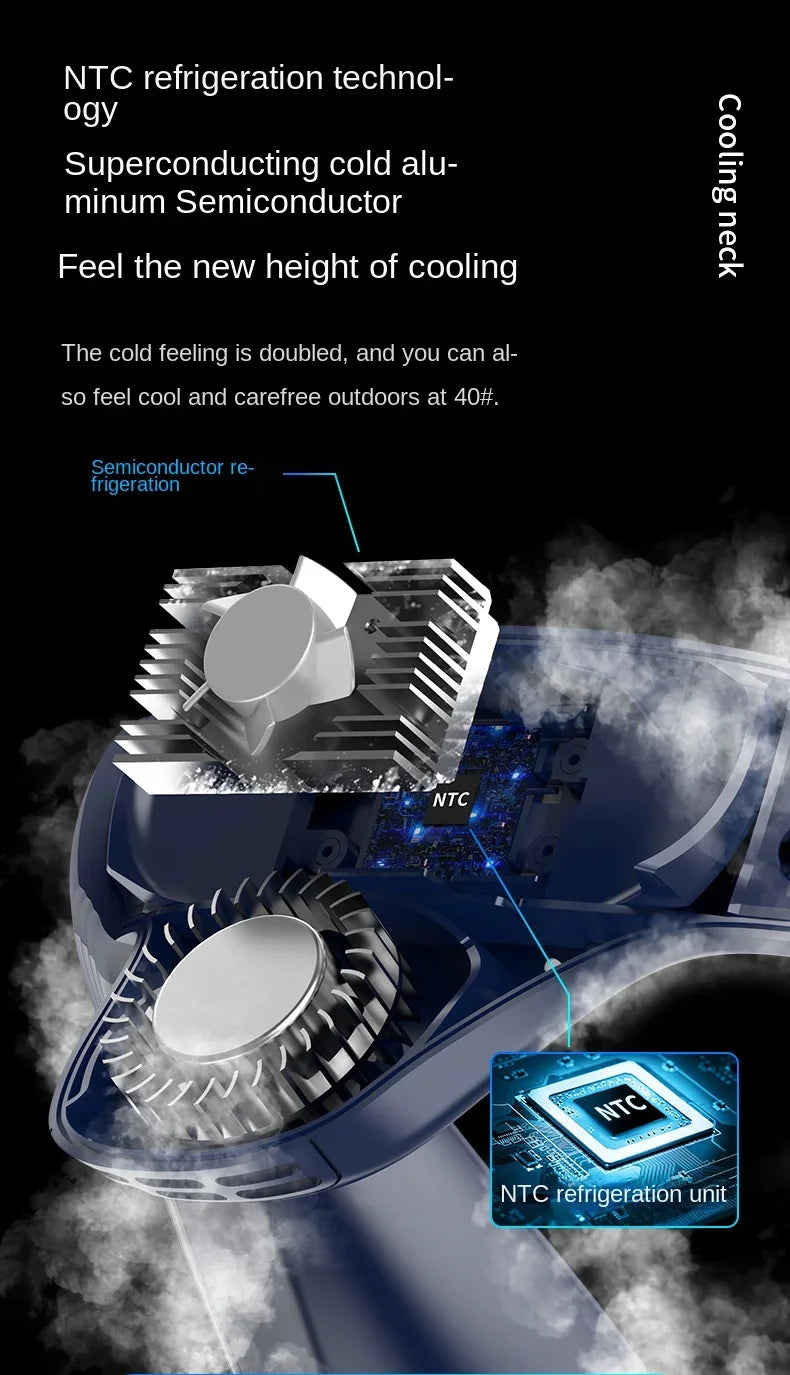 Rechargeable Semiconductor Bladeless Turbo Neck Fan