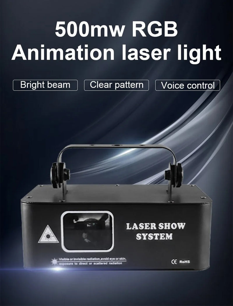 RGB 500MW  Laser Beam Light Projector DMX For Dance Parties