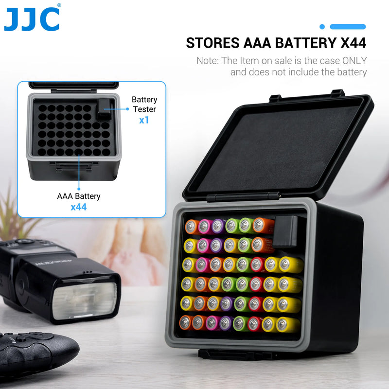 JJC Multi Slot Waterproof Battery Case for 18650/ AA/ AAA Batteries And Tester..