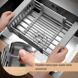 Stainless Steel Kitchen Sink Adjustable Drain Rack.