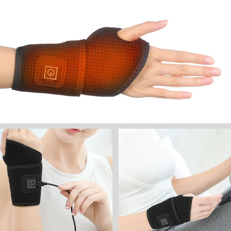 Heated Wristband Support Brace For Pain Relief Therapy.