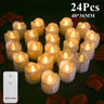 6/24Pcs Flameless LED Battery Powered Candles.