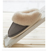 Winter Faux Suede Plush Closed Toe Slippers.