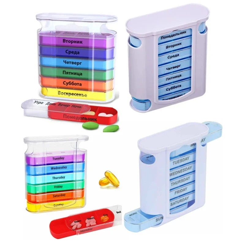 7 Days/28 Grid Weekly Medicine Or Medical Pill Organizer